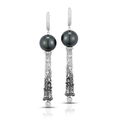 Mastoloni diamond and pearl earrings