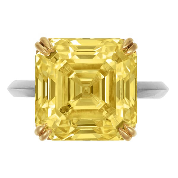 Удивительный фантазийный ярко-желтый бриллиант весом 15,31 карат